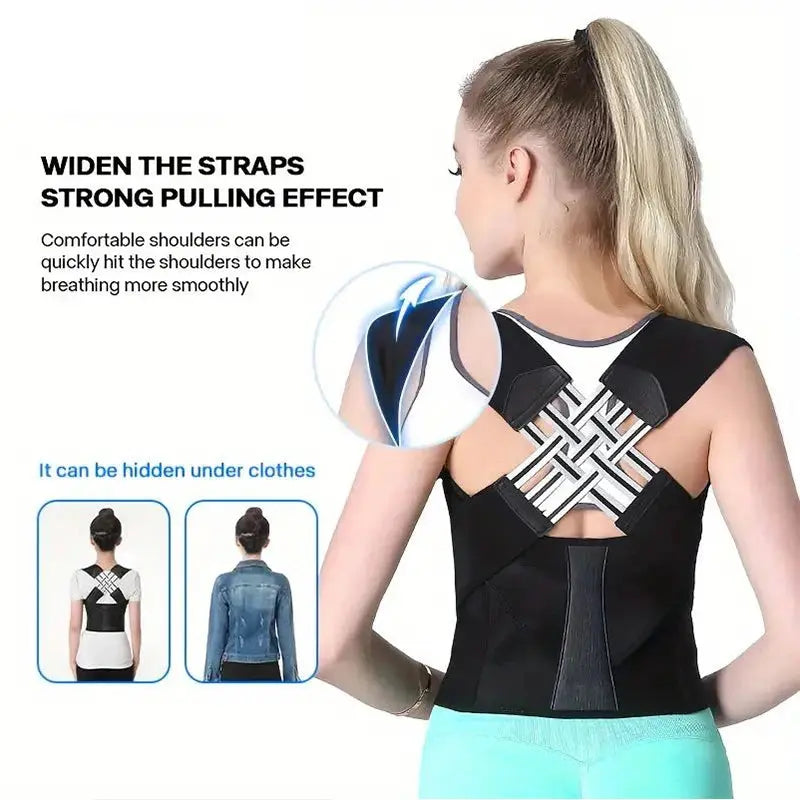 Back Brace Posture Corrector for Women and Men, Shoulder Straightener Adjustable Full Back Support Upper and Lower - Electronic Worldwide