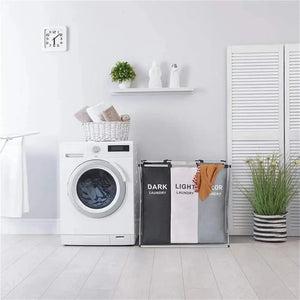 3 Grids Laundry Basket Foldable Electronic Worldwide