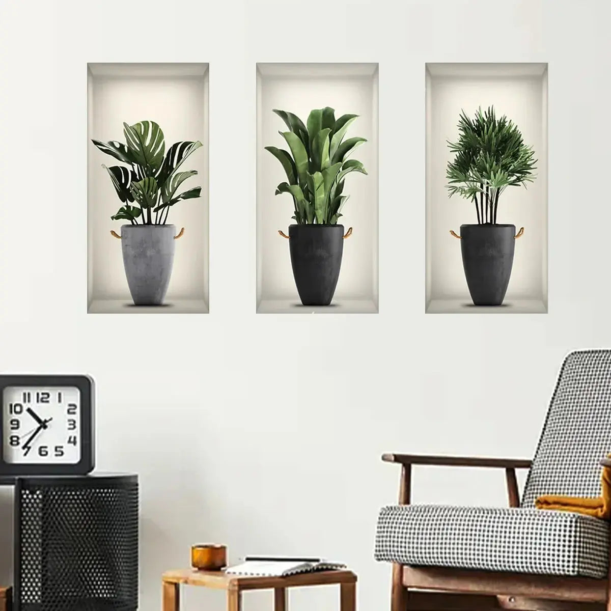 Wall Art Stickers Simulate 3D Three-dimensional Potted Green Plants Flowers Home Decorations Pegatinas De Pared Anime Wallpapers Electronic Worldwide