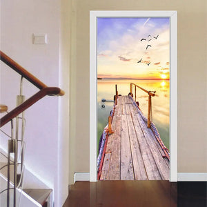 3d Simulation Door Stickers Living Room Bedroom Decor Wallpaper Posters Home Decor Wall Door Decals Electronic Worldwide