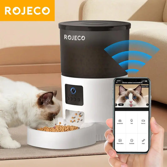 ROJECO Automatic Cat Feeder With Camera Video Electronic Worldwide