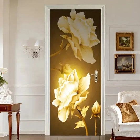 3d Simulation Door Stickers Living Room Bedroom Decor Wallpaper Posters Home Decor Wall Door Decals Electronic Worldwide