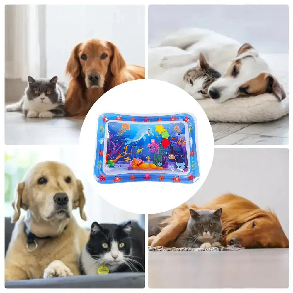 Water Sensory Play Mat Thickened Inflatable Water Mat For Cat And Dog Pet Playmat With Fish Sea Ocean Theme Sensory Toy Water Electronic Worldwide