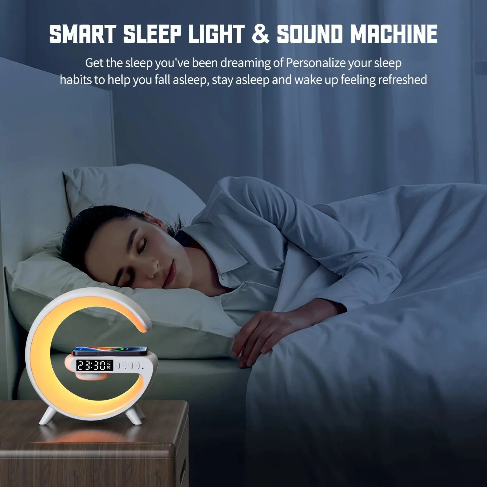 Bluetooth speaker clock alarm wireless charger Electronic Worldwide