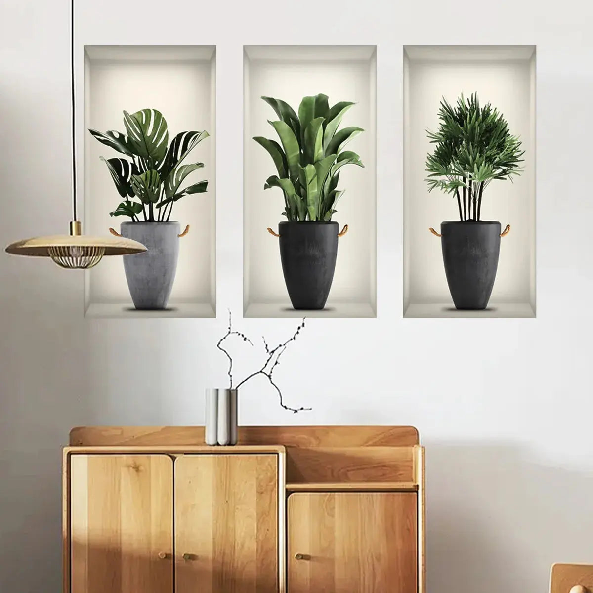 Wall Art Stickers Simulate 3D Three-dimensional Potted Green Plants Flowers Home Decorations Pegatinas De Pared Anime Wallpapers Electronic Worldwide