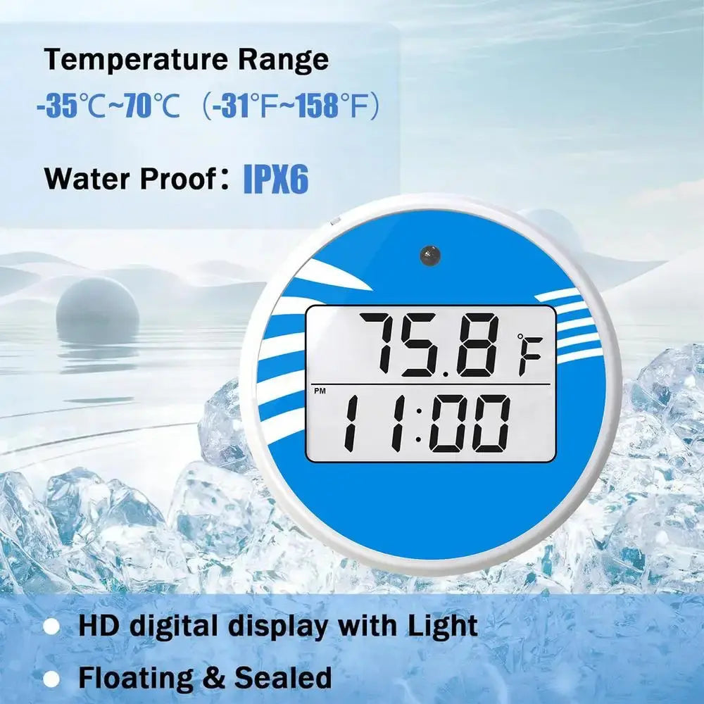 Water Thermometers for Ice Bath Waterproof Floating Thermometers Bath Pool Thermometers Digital Water Thermometers with Timer Electronic Worldwide