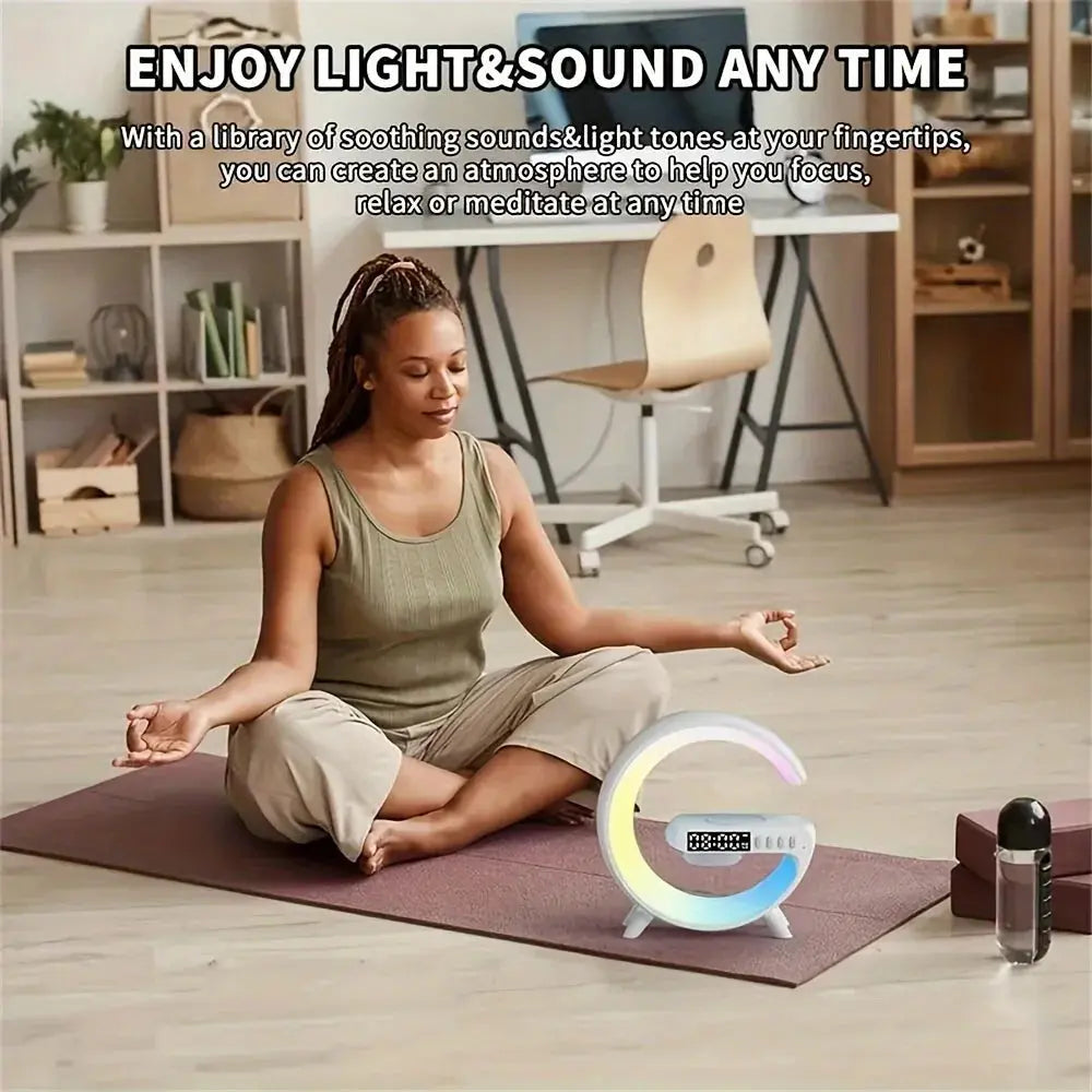 Bluetooth speaker clock alarm wireless charger Electronic Worldwide