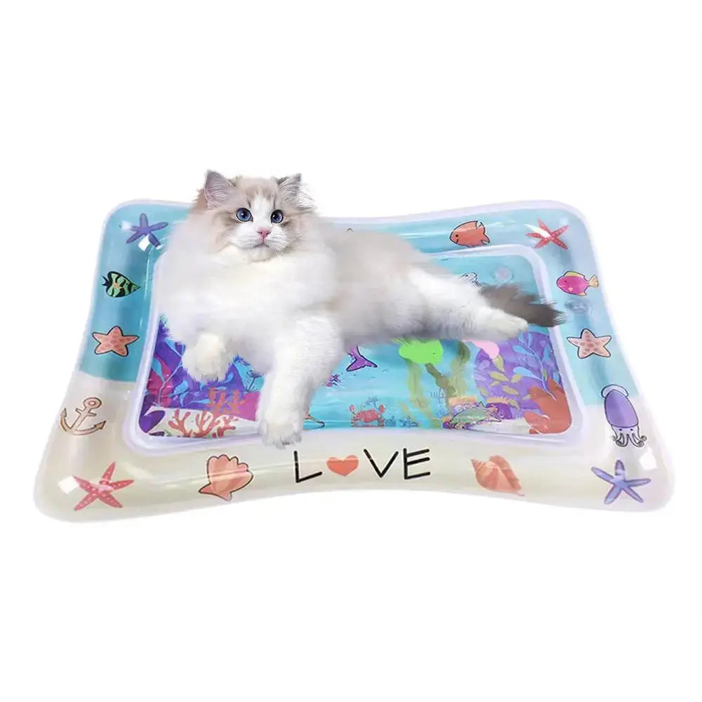 Water Sensory Play Mat Thickened Inflatable Water Mat For Cat And Dog Pet Playmat With Fish Sea Ocean Theme Sensory Toy Water Electronic Worldwide