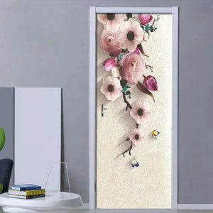 3d Simulation Door Stickers Living Room Bedroom Decor Wallpaper Posters Home Decor Wall Door Decals Electronic Worldwide