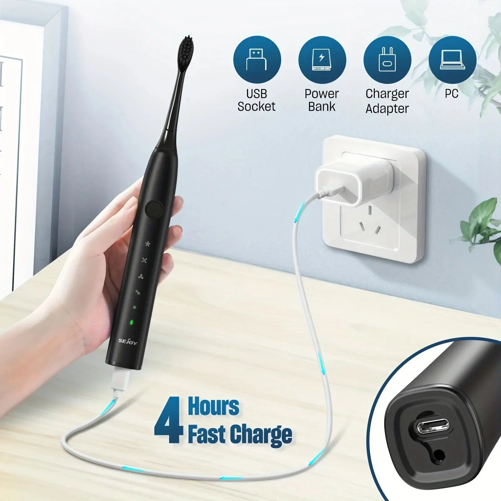 Rechargeable Ultrasonic Teeth Cleaning Electronic Worldwide