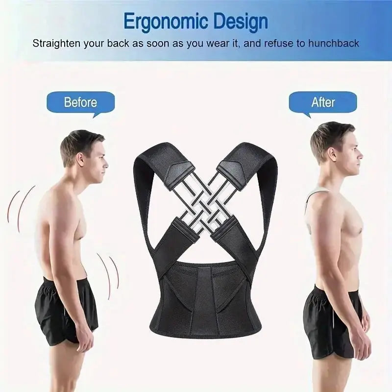 Back Brace Posture Corrector for Women and Men, Shoulder Straightener Adjustable Full Back Support Upper and Lower - Electronic Worldwide