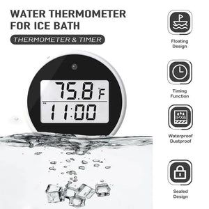 Water Thermometers for Ice Bath Waterproof Floating Thermometers Bath Pool Thermometers Digital Water Thermometers with Timer Electronic Worldwide