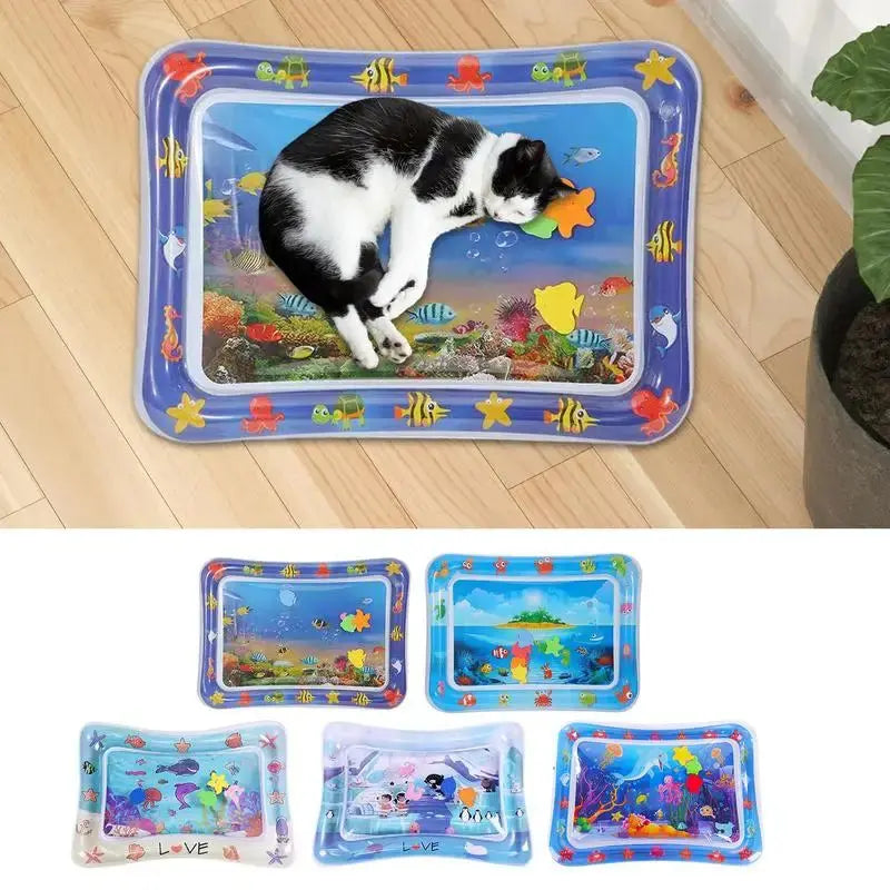 Water Sensory Play Mat Thickened Inflatable Water Mat For Cat And Dog Pet Playmat With Fish Sea Ocean Theme Sensory Toy Water Electronic Worldwide