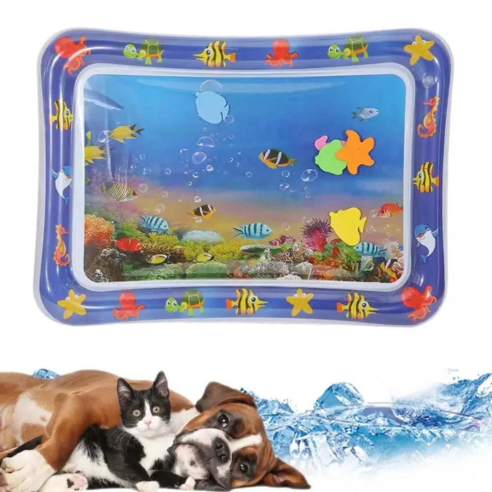 Water Sensory Play Mat Thickened Inflatable Water Mat For Cat And Dog Pet Playmat With Fish Sea Ocean Theme Sensory Toy Water Electronic Worldwide