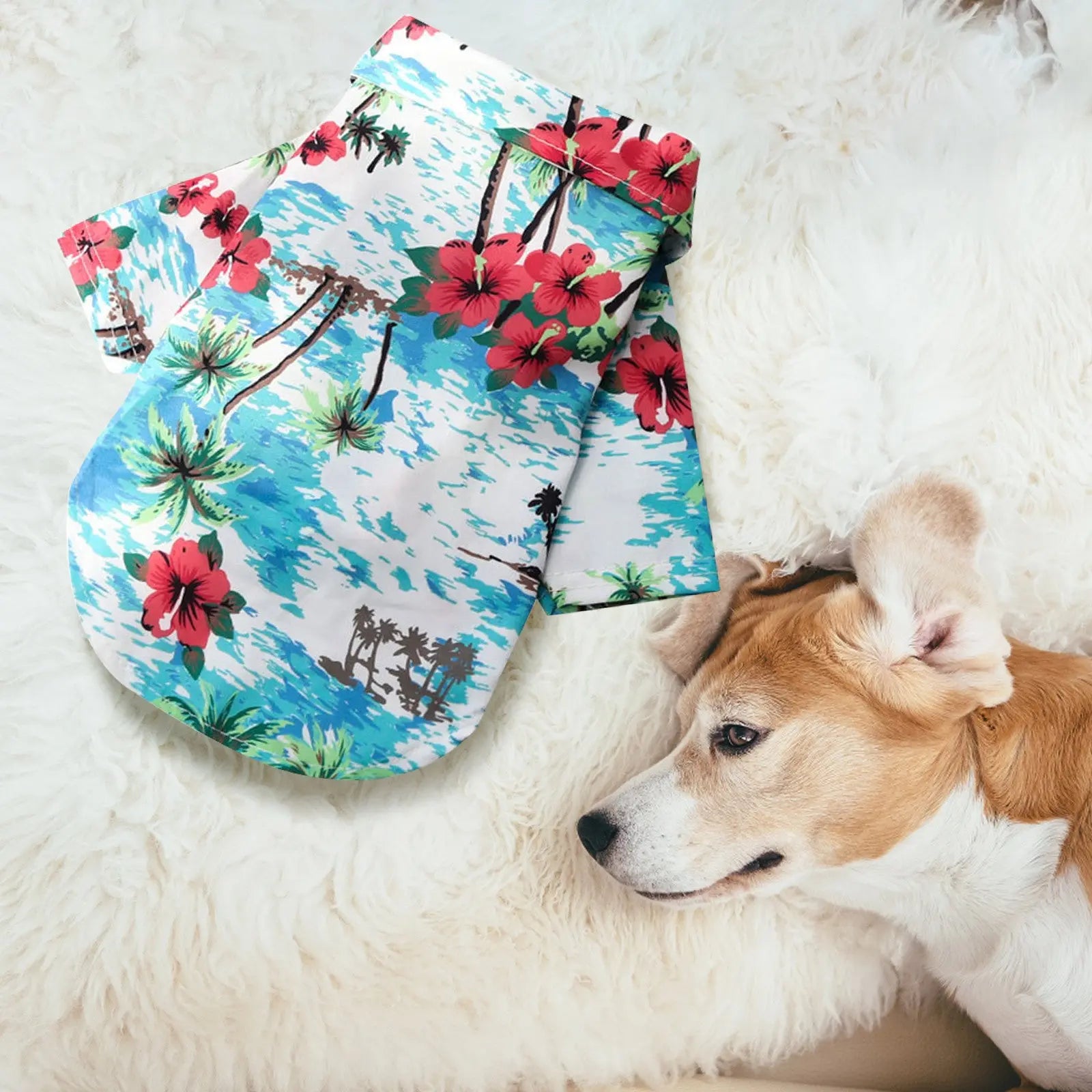 Pet Summer Cotton Shirts Hawaii Style Electronic Worldwide