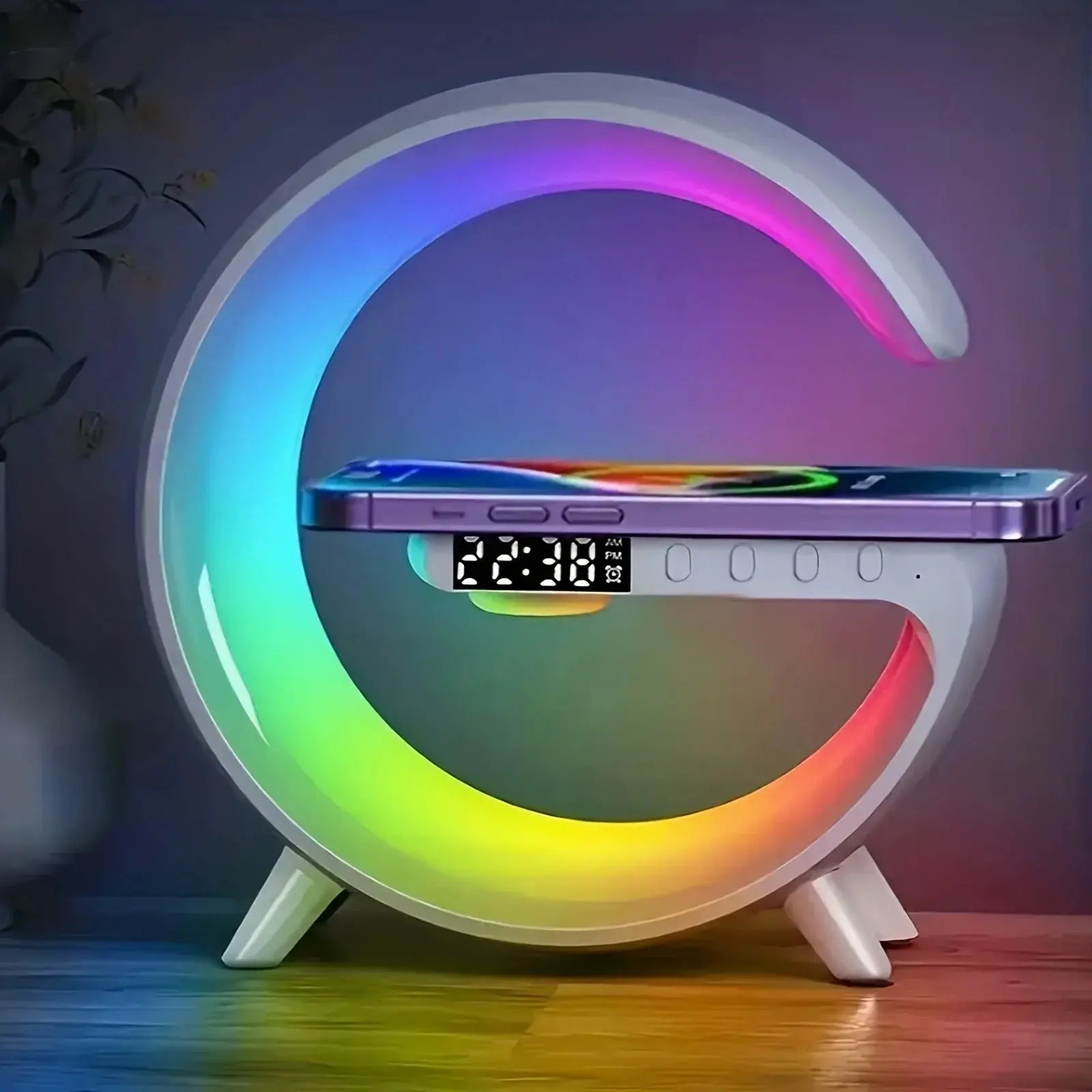 Bluetooth speaker clock alarm wireless charger Electronic Worldwide