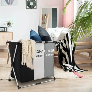 3 Grids Laundry Basket Foldable Electronic Worldwide