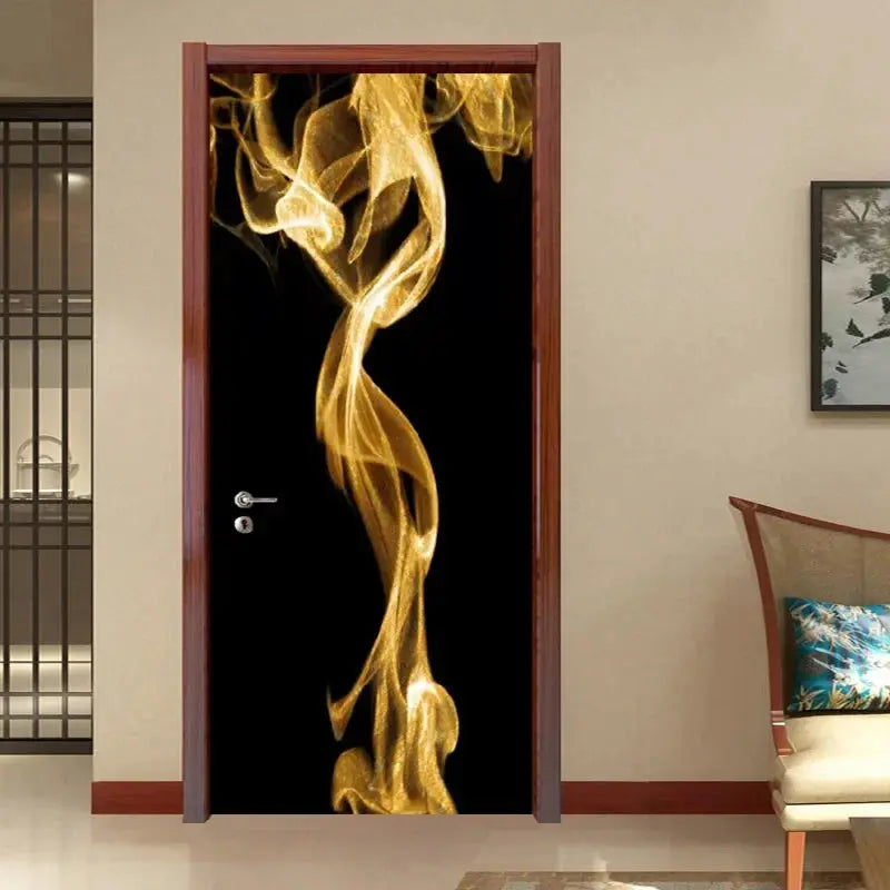 3d Simulation Door Stickers Living Room Bedroom Decor Wallpaper Posters Home Decor Wall Door Decals Electronic Worldwide