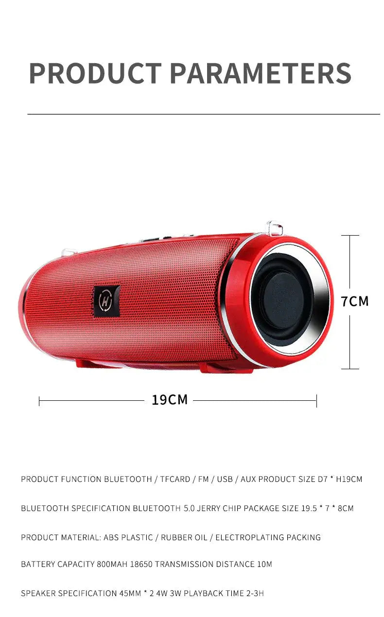 Bluetooth 5.1 Speaker Wireless Waterproof Outdoor Stereo LOUD Bass USB/TF Strap Electronic Worldwide