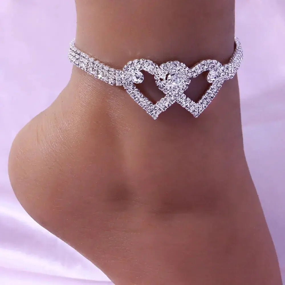 Double Heart Anklet Bracelet Love Electronic Worldwide