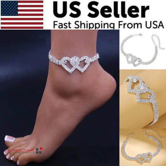 Double Heart Anklet Bracelet Love Electronic Worldwide