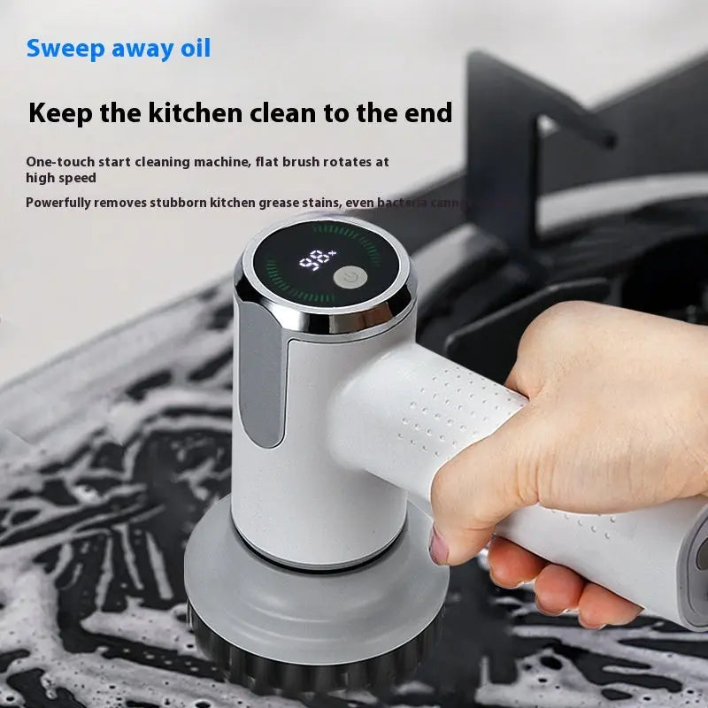 Multifunctional Smart Display Electric Cleaning Brush Wireless Kitchen Sink Cleaning Brush Waterproof Electric Pot Brush Cleaning Tool Electronic Worldwide