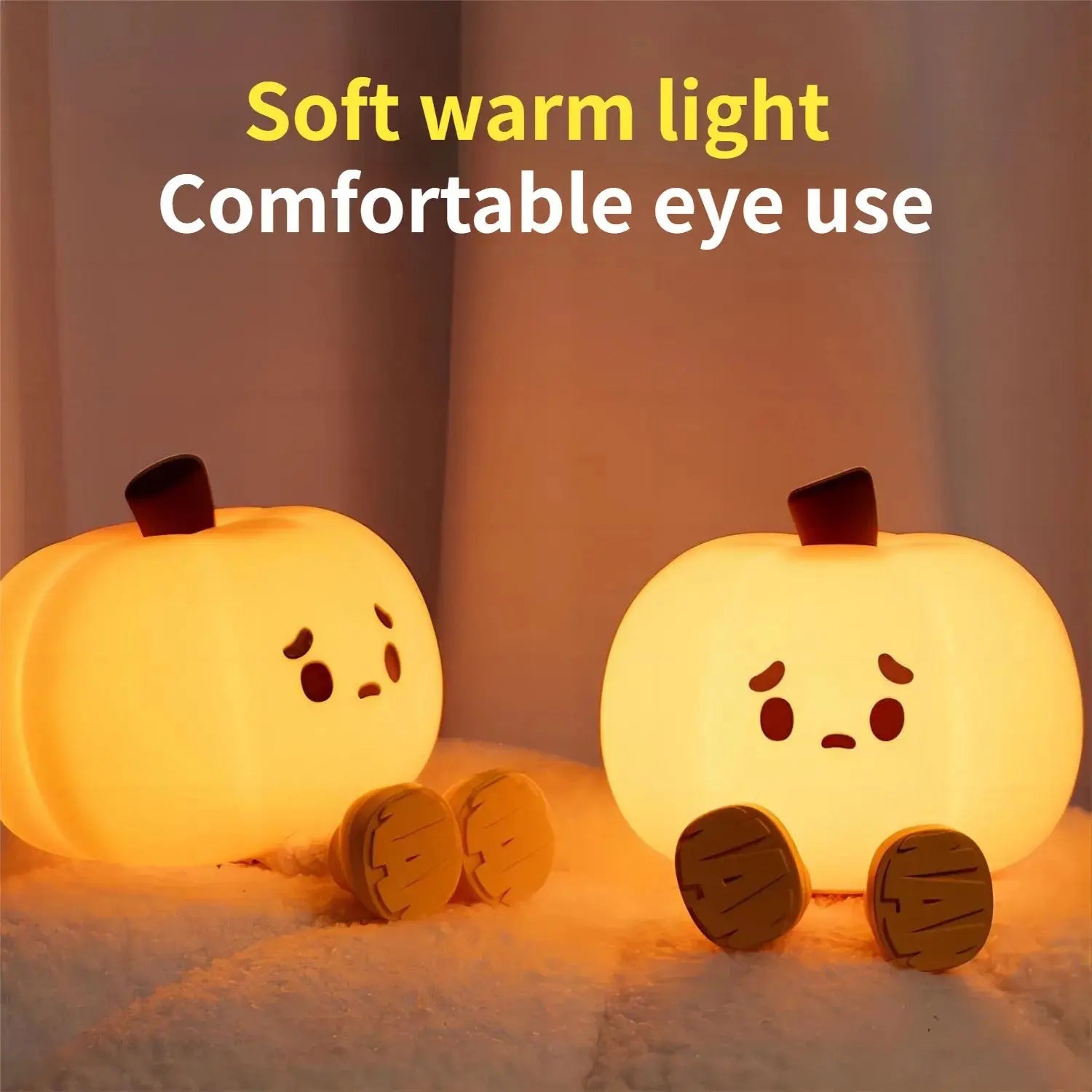 Home Decor Halloween Pumpkin Night Light Cute Soft Silicone Lamp Touch  Dimmable Rechargeable Bedside Decor Light Kids Gifts Halloween Decorations - Electronic Worldwide