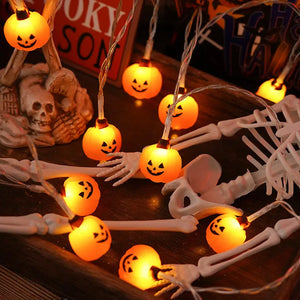 PVC Soft Material Halloween Lighting Chain Pumpkin Ghost Bat Modeling Lamp Indoor And Outdoor Home Decoration Electronic Worldwide