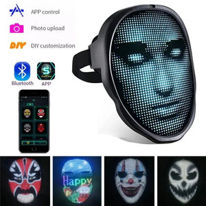 Halloween Face Masks Full Color LED Luminous Mask Face Changing Mask Party Bar Props Electronic Worldwide