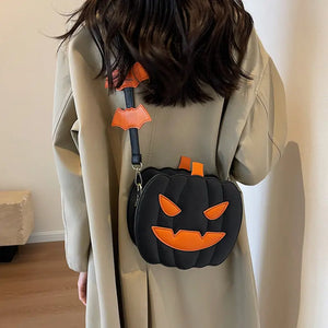 2023 Halloween Bags Funny Pumpkin Cartoon Shoulder Crossbody Bag With Bat Personalized Creative Female Bag Electronic Worldwide