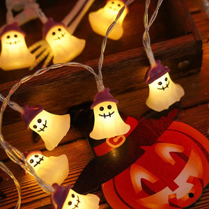 PVC Soft Material Halloween Lighting Chain Pumpkin Ghost Bat Modeling Lamp Indoor And Outdoor Home Decoration Electronic Worldwide