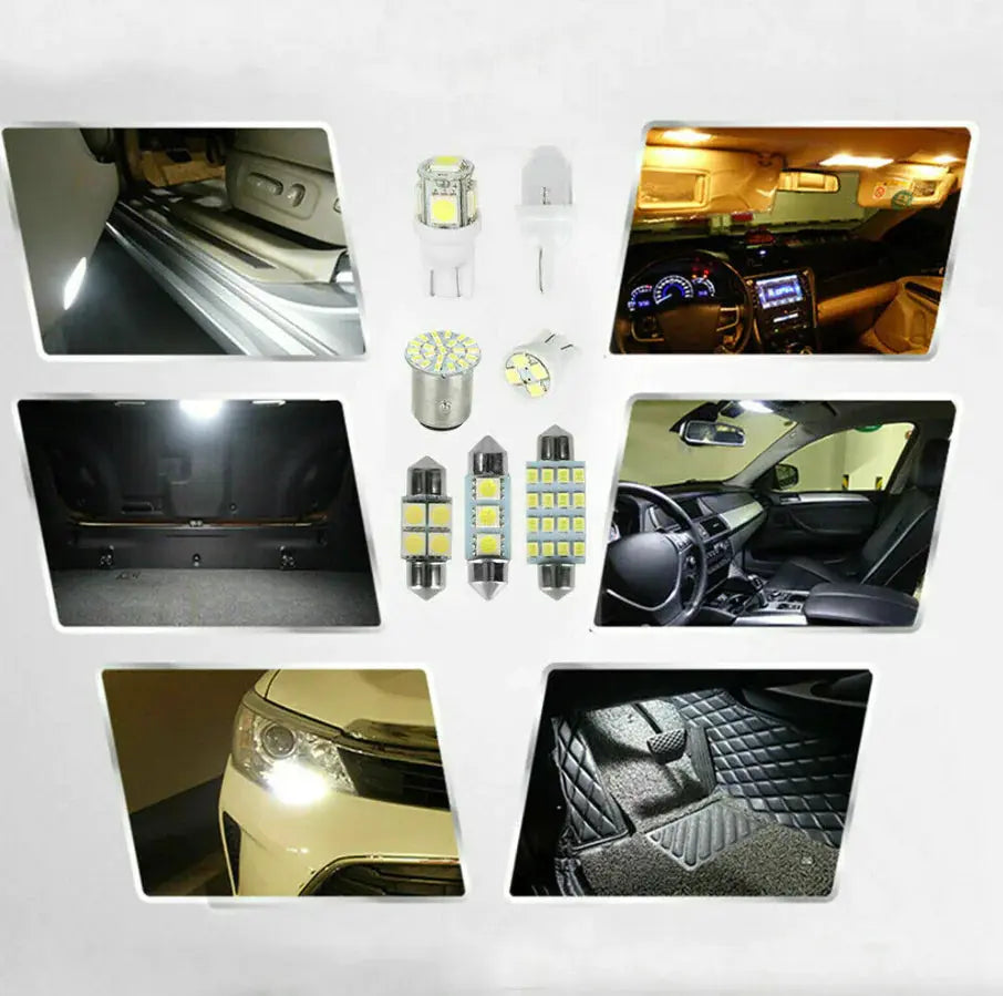 28pcs Car Interior White Combo LED Map Dome Door Trunk License Plate Light Bulbs Electronic Worldwide