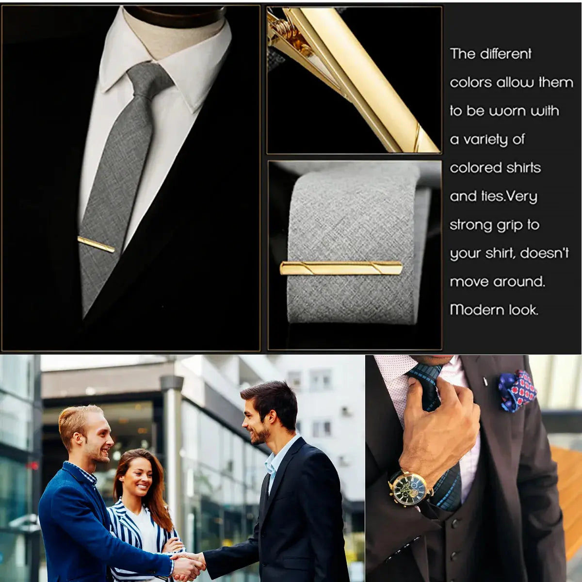 4PCS Mens Stainless Steel Tie Clip Electronic Worldwide