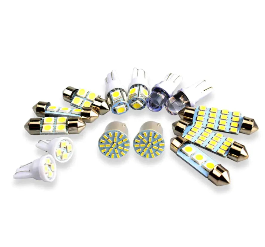 28pcs Car Interior White Combo LED Map Dome Door Trunk License Plate Light Bulbs Electronic Worldwide